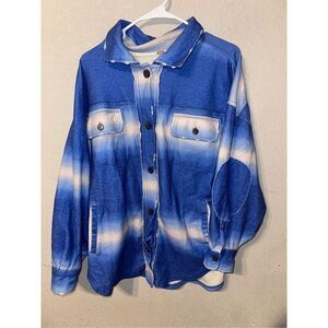 Free People Printed Ruby Jacket Deep Sea